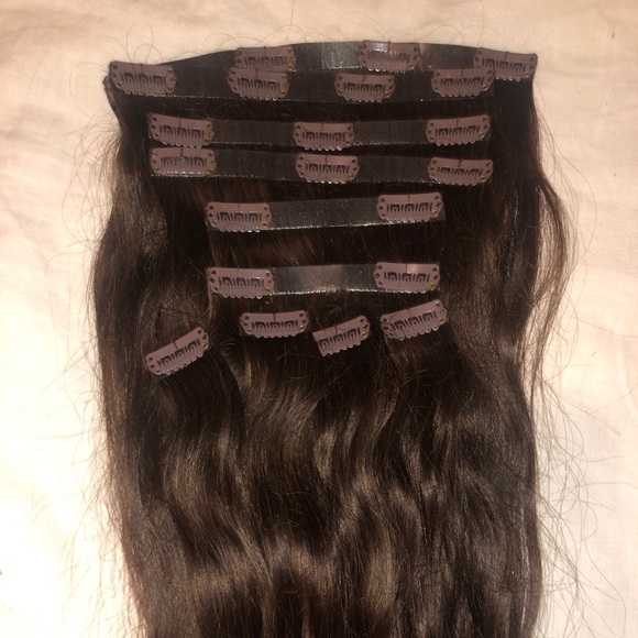 Luxy hair 20” seamless dark brown clip-ins
